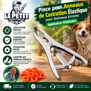 Pince pour Anneaux de Castration Élastique pour Animaux Errants - Applicateur Vétérinaire
