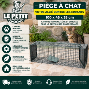 Piège à Chat Votre Allié Contre les Errants (100x45x35 cm)