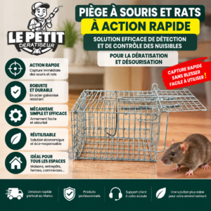 Piège à Souris et Rats à Action Rapide – Solution Efficace de Détection et de Contrôle des Nuisibles pour la Dératisation et Désourisation