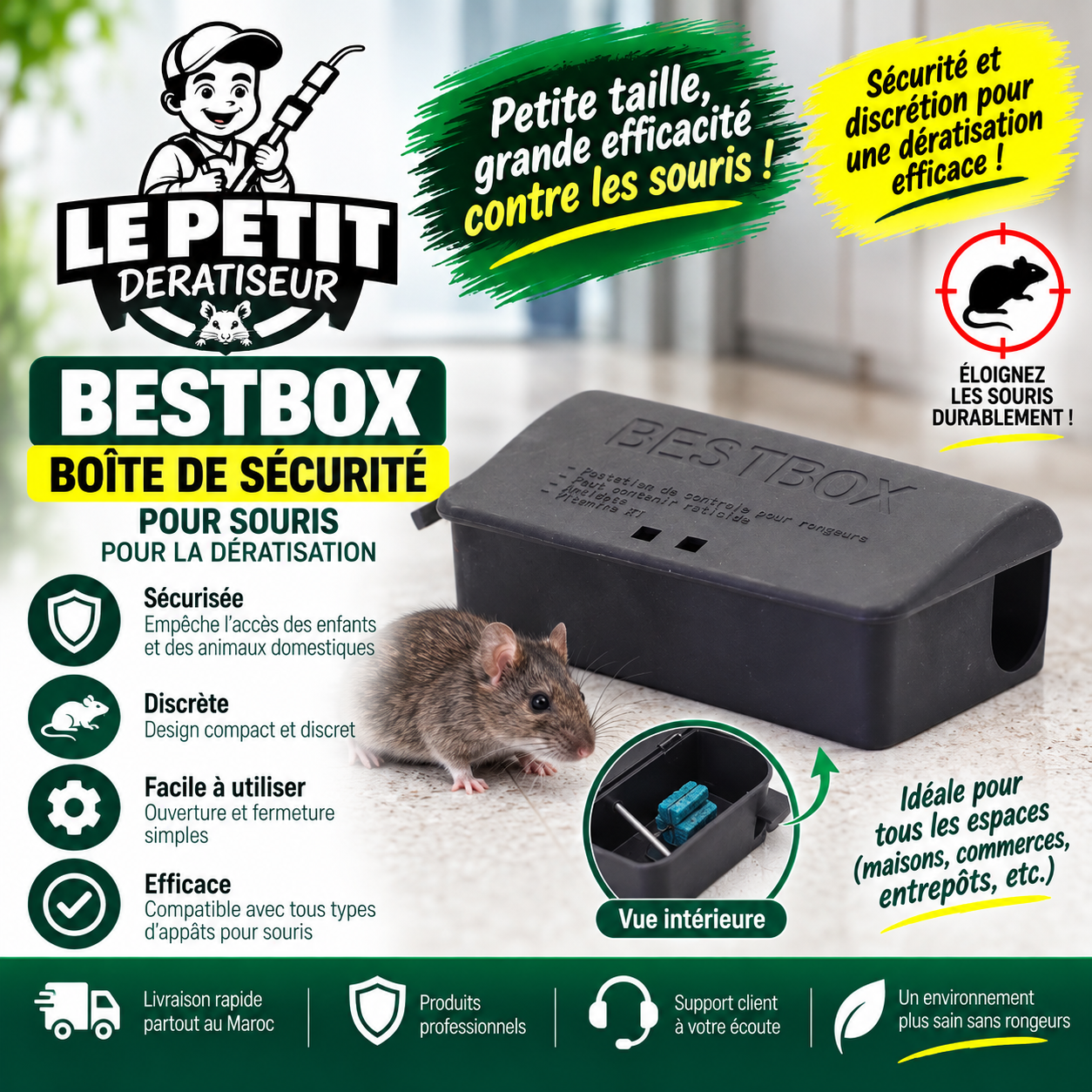 BESTBOX - Boîte de Sécurité pour Souris pour la Dératisation 1 BESTBOX – Boîte de Sécurité pour Souris pour la Dératisation