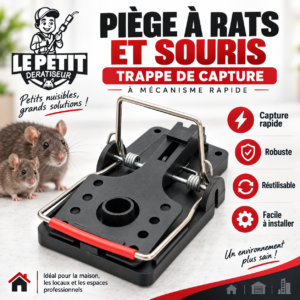Piège à Rats et Souris – Trappe de Capture à Mécanisme Rapide