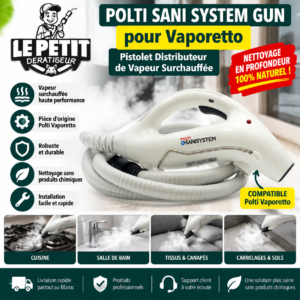 Polti Sani System Gun pour Vaporetto – Pistolet Distributeur de Vapeur Surchauffée