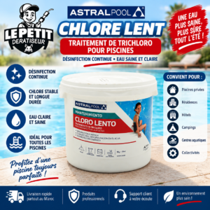 Chlore Lent en Poudre - Traitement Trichloro AstralPool pour Piscines
