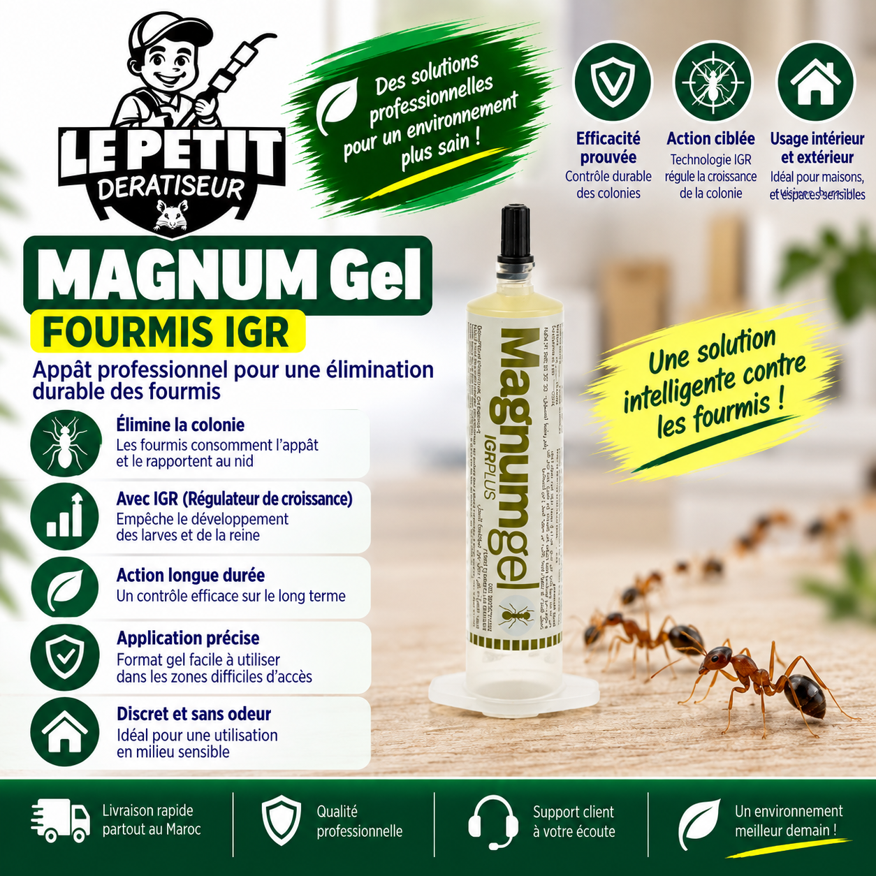 MAGNUM Gel Fourmis IGR - Appât Professionnel pour le Contrôle des Fourmis 1 MAGNUM Gel Fourmis IGR – Appât Professionnel pour le Contrôle des Fourmis