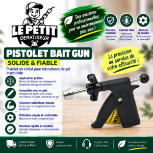 Pistolet Bait Gun - Pistolet en Métal pour Microdoses de Gel, Solide et Fiable