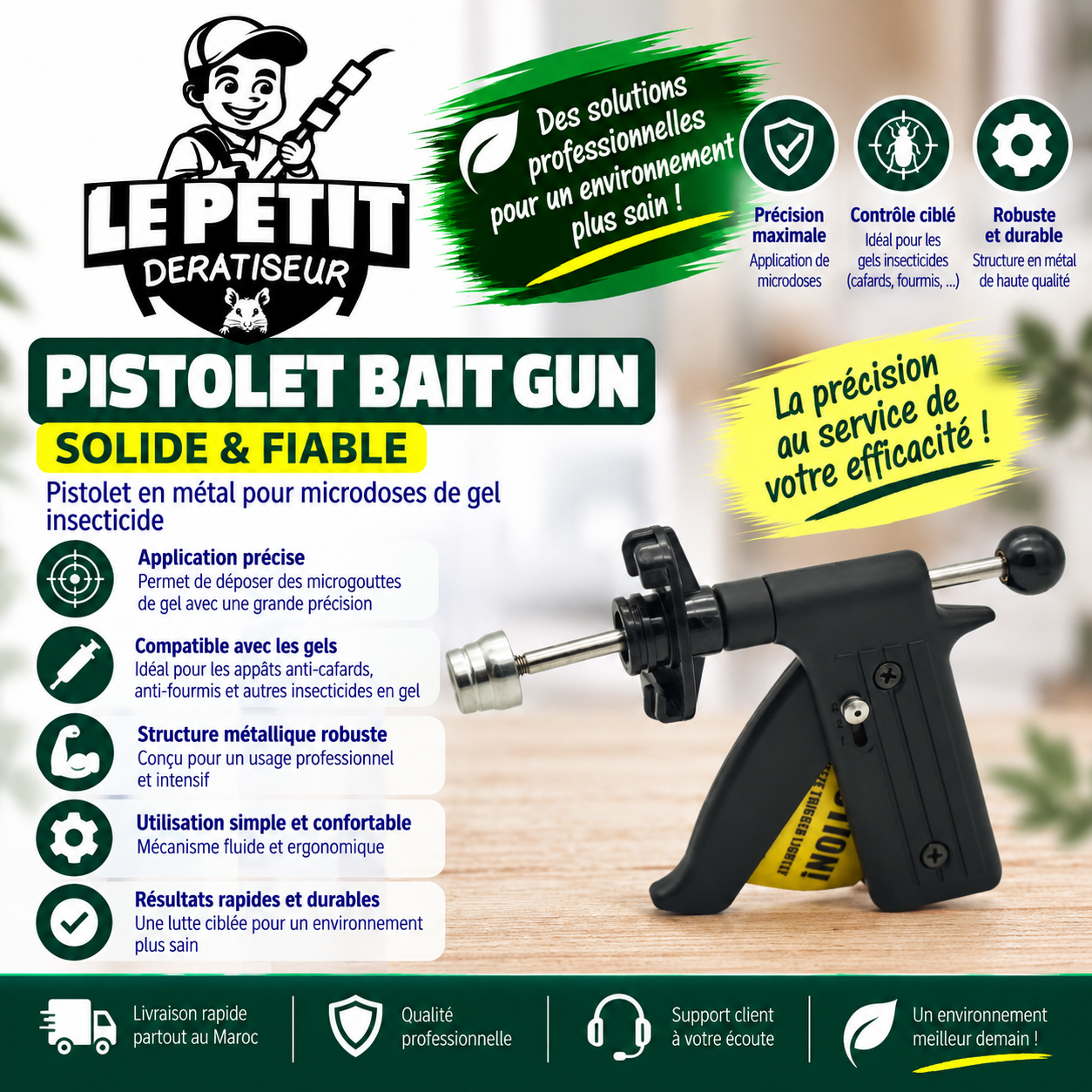 Pistolet Bait Gun - Pistolet en Métal pour Microdoses de Gel, Solide et Fiable 1 Pistolet Bait Gun - Pistolet en Métal pour Microdoses de Gel, Solide et Fiable