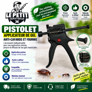 Pistolet Tige Plastique Applicateur de Gel Anti-Cafards et Fourmis