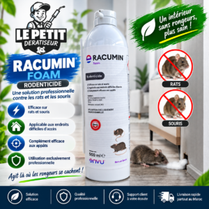 RACUMIN Foam 500ml – Mousse Raticide Professionnelle (Anti-Rats et Souris)